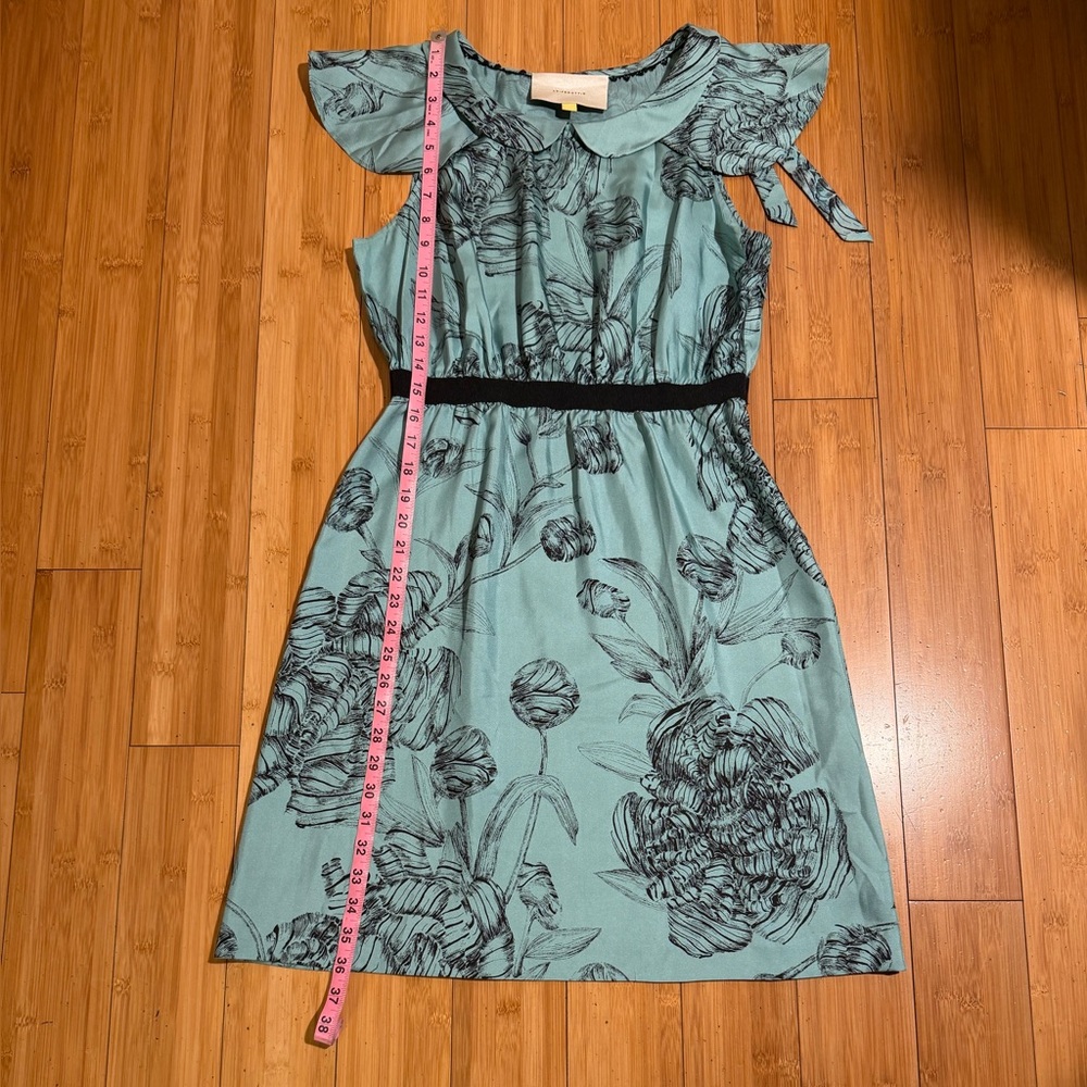 Anthropologie Leifsdottir Iskaldur Blue Floral Silk Dress Size 6 - Picture 13 of 14